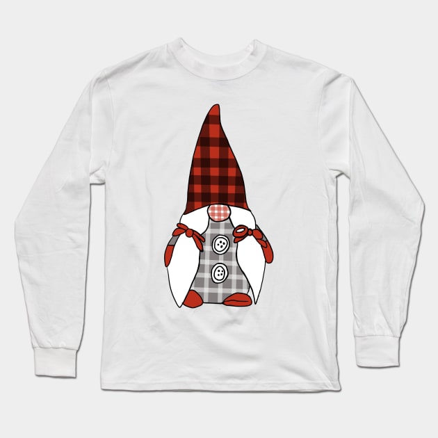 Female Christmas Gnome Long Sleeve T-Shirt by RachWillz